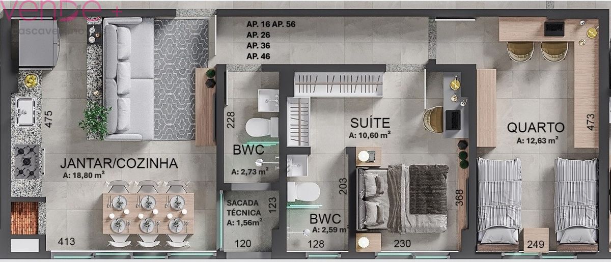 Residencial Oceania - Apartamentos de uma suíte + 1 quarto com cozinha gourmet - foto 5